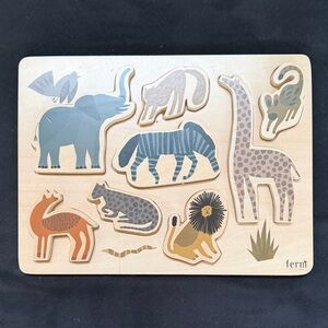 Ferm Living Safari Animal Puzzle - Blue, Gray, Brown